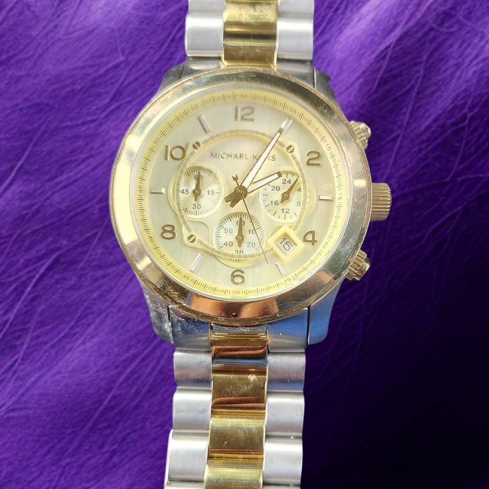 Michael Kors Gold and Silver Chronograph Watch
